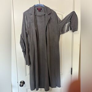 Rock and Roll Denim XL long sleeve fringed duster